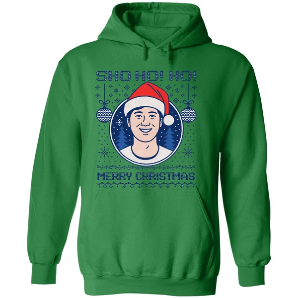 Sho Ho Ho Merry Christmas Shohei Ohtani Christmas Hat Hoodie - Image 2