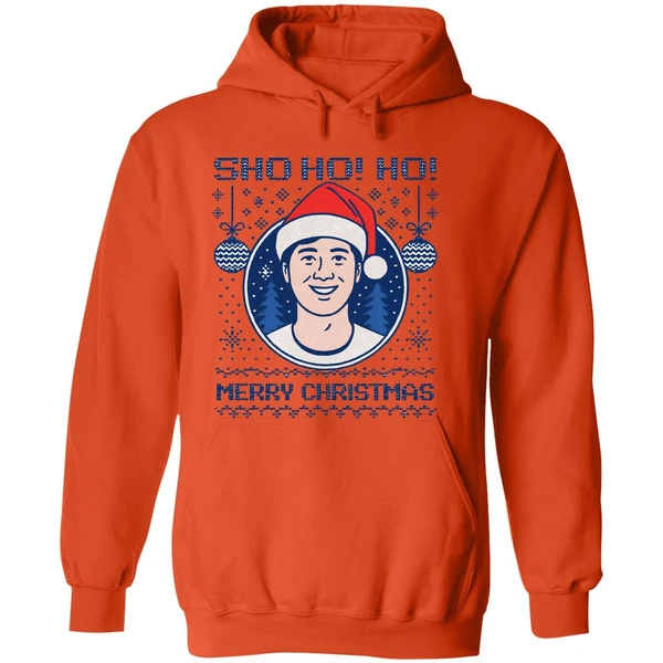 Sho Ho Ho Merry Christmas Shohei Ohtani Christmas Hat Hoodie - Image 6