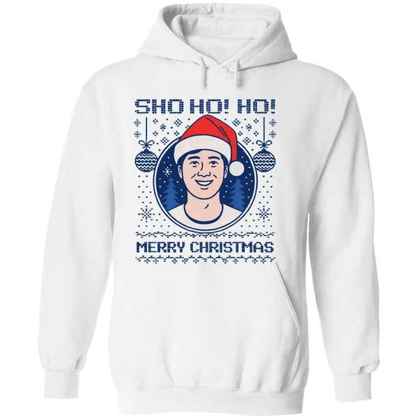 Sho Ho Ho Merry Christmas Shohei Ohtani Christmas Hat Hoodie - Image 8