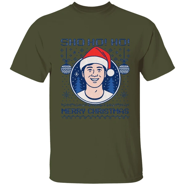 Sho Ho Ho Merry Christmas Shohei Ohtani Christmas Hat Shirt - Image 3