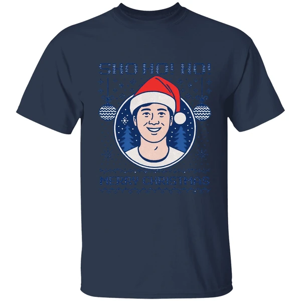 Sho Ho Ho Merry Christmas Shohei Ohtani Christmas Hat Shirt - Image 4