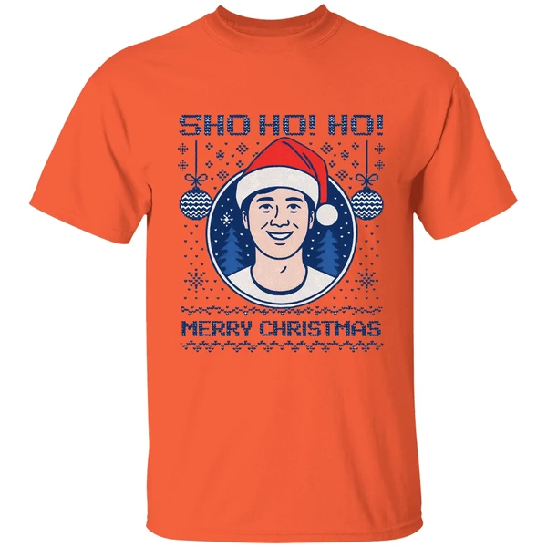 Sho Ho Ho Merry Christmas Shohei Ohtani Christmas Hat Shirt - Image 5