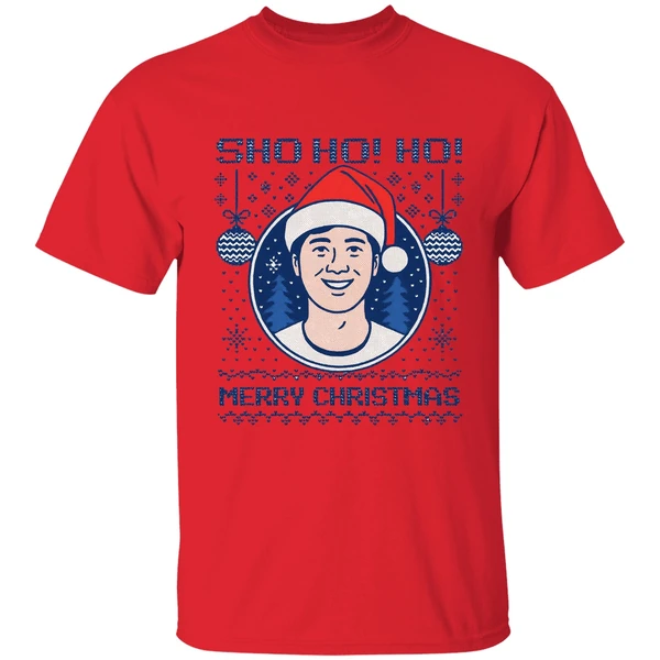 Sho Ho Ho Merry Christmas Shohei Ohtani Christmas Hat Shirt - Image 6