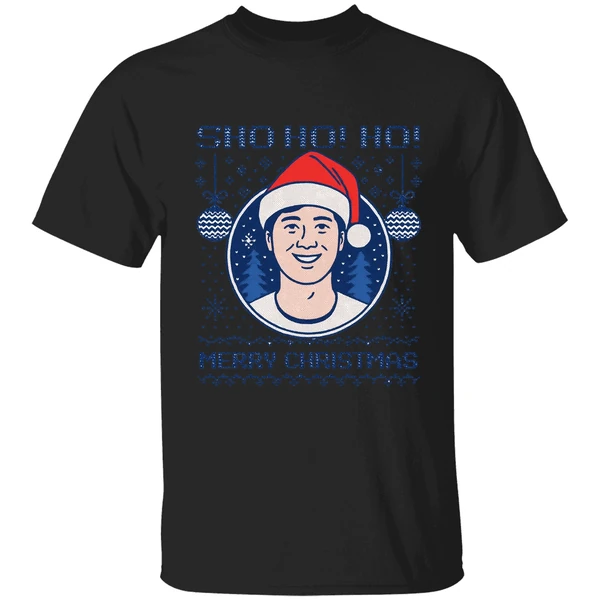 Sho Ho Ho Merry Christmas Shohei Ohtani Christmas Hat Shirt - Image 8