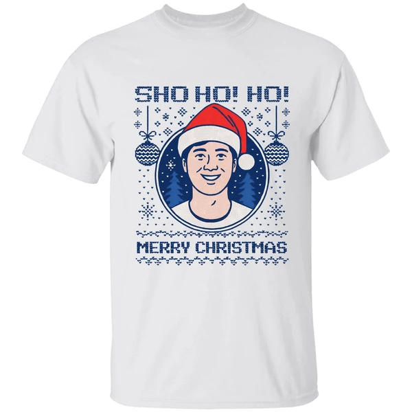 Sho Ho Ho Merry Christmas Shohei Ohtani Christmas Hat Shirt - Image 9