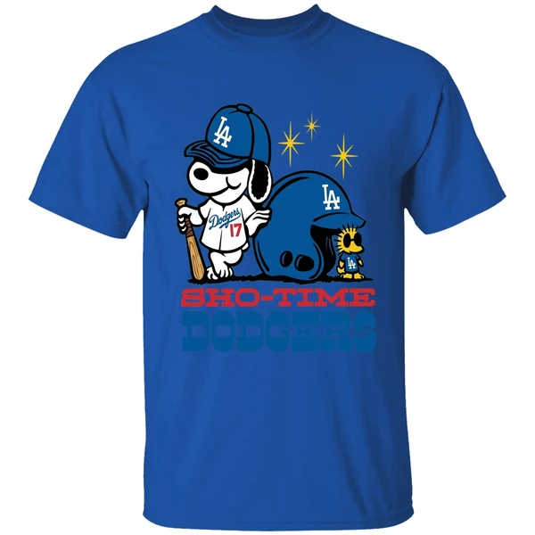 Sho Time Dodgers Shohei Ohtani Los Angeles Dodgers Snoopy And Woodstock Shirt - Image 5