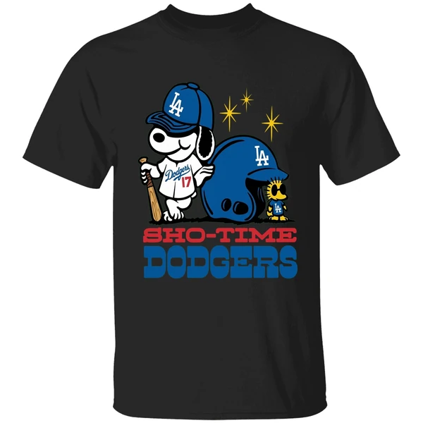 Sho Time Dodgers Shohei Ohtani Los Angeles Dodgers Snoopy And Woodstock Shirt - Image 7