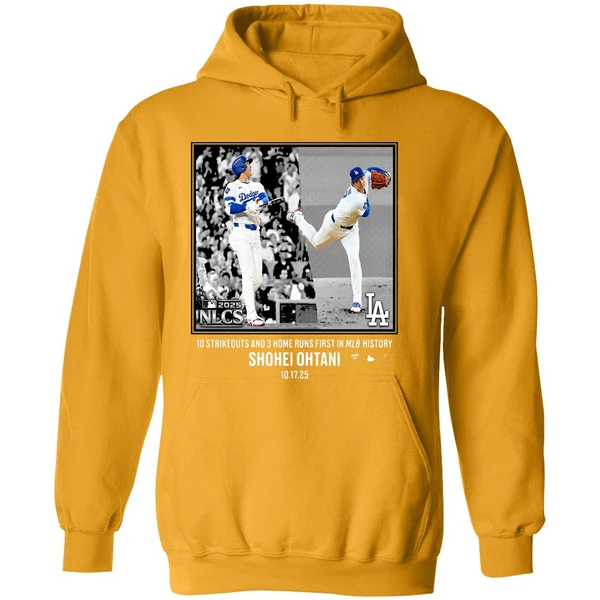 Shohei Ohtani 10 Strikeouts And 3 Home Runs First History Hoodie
