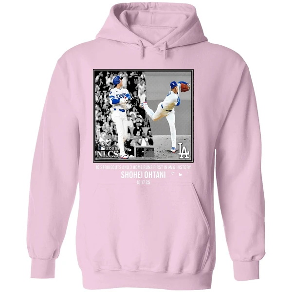 Shohei Ohtani 10 Strikeouts And 3 Home Runs First History Hoodie - Image 5