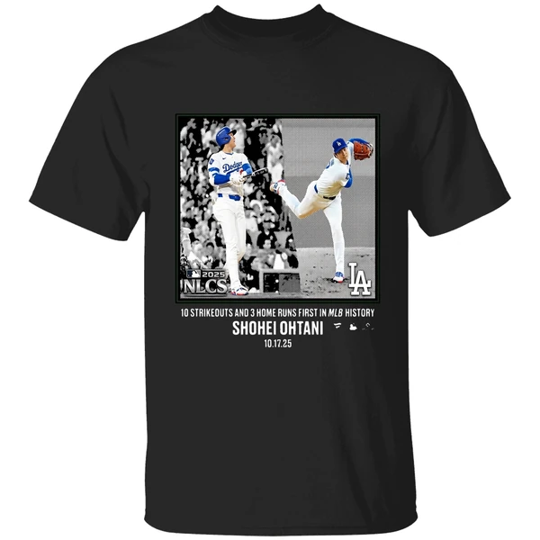 Shohei Ohtani 10 Strikeouts And 3 Home Runs First History Shirt