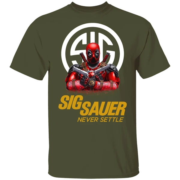 Sig Sauer Never Settle Deadpool With Firearms Shirt - Image 3