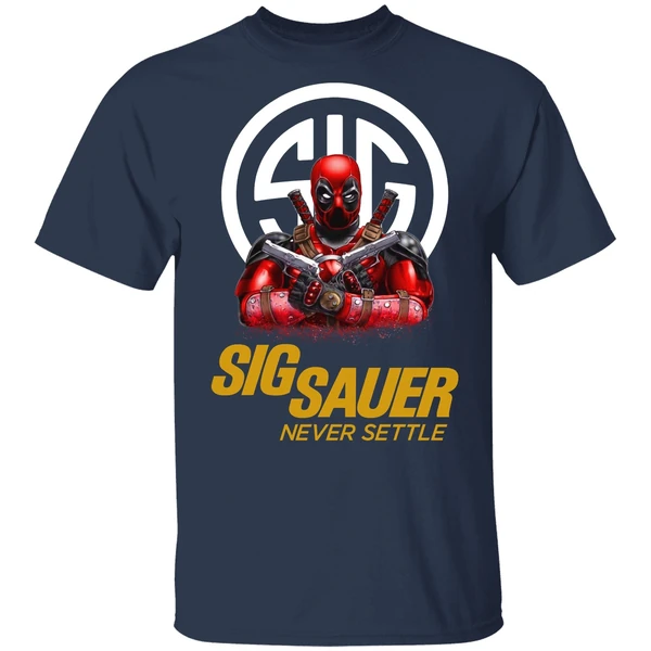 Sig Sauer Never Settle Deadpool With Firearms Shirt - Image 4