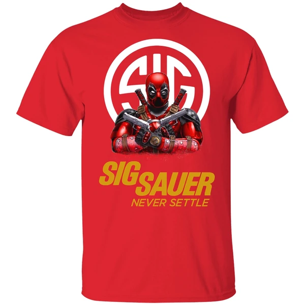 Sig Sauer Never Settle Deadpool With Firearms Shirt - Image 6