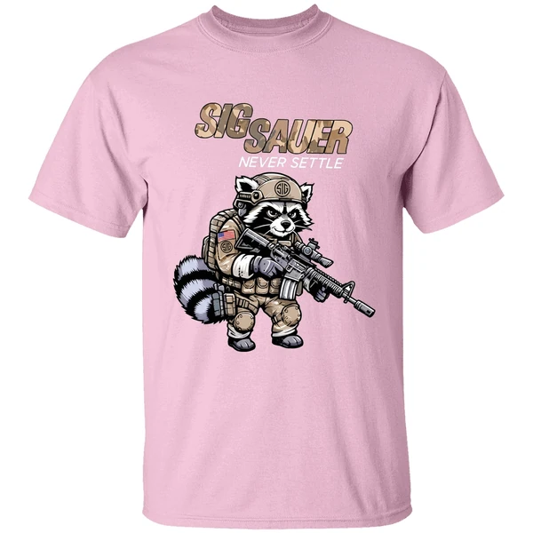 Sig Sauer Never Settle Raccoon Camo Shirt - Image 3
