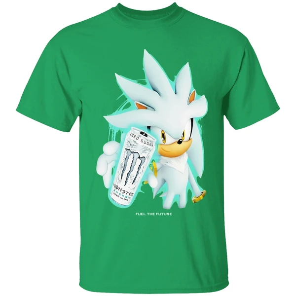 Silver The Hedgehog Zero Sugar Monster Drink Shirt - Image 2