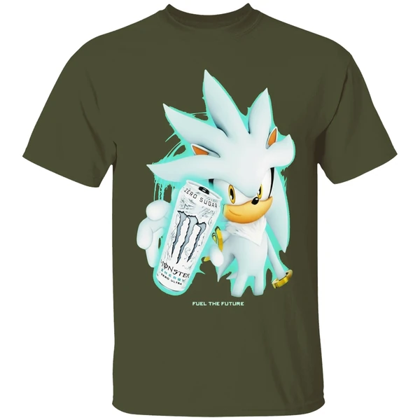 Silver The Hedgehog Zero Sugar Monster Drink Shirt - Image 4