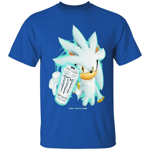 Silver The Hedgehog Zero Sugar Monster Drink Shirt - Image 8