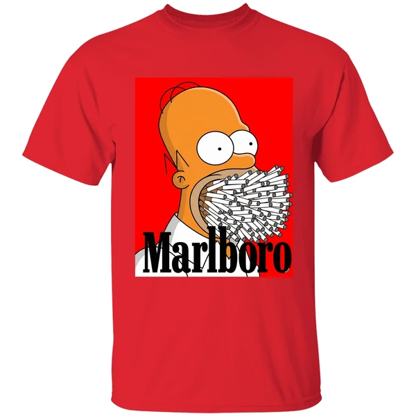 simpson homer marlboro shirt red