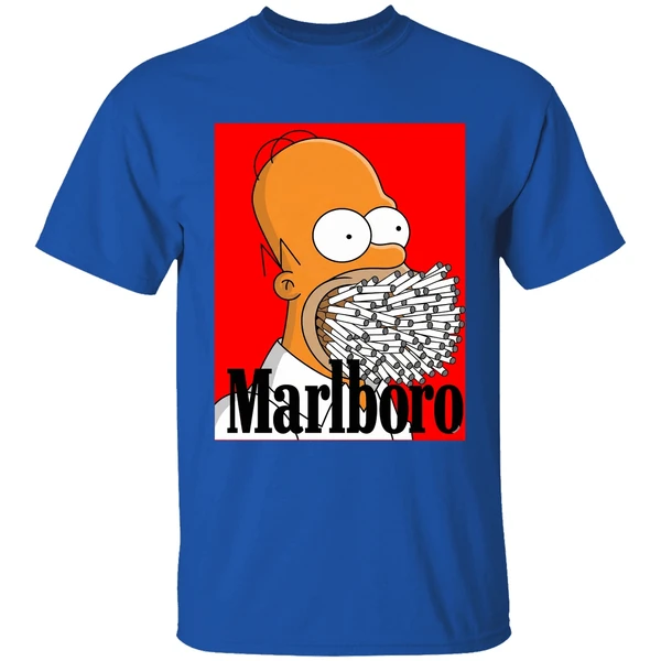 simpson homer marlboro shirt royalblue