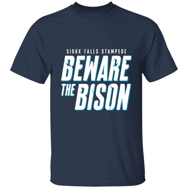 sioux falls stampede clark cup final 2026 beware the bison shirt navy