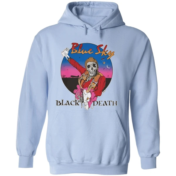Skeleton Blue Sky Black Death Hoodie - Image 4