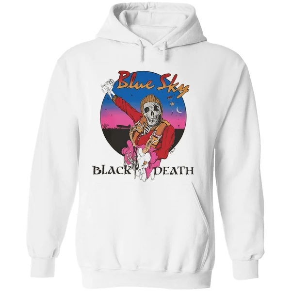 Skeleton Blue Sky Black Death Hoodie - Image 8