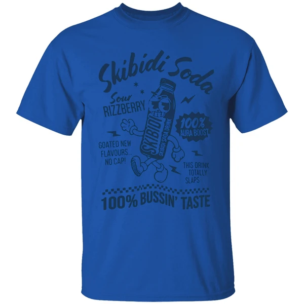 skibidi soda sour rizzberry 100 percent bussin taste shirt royalblue