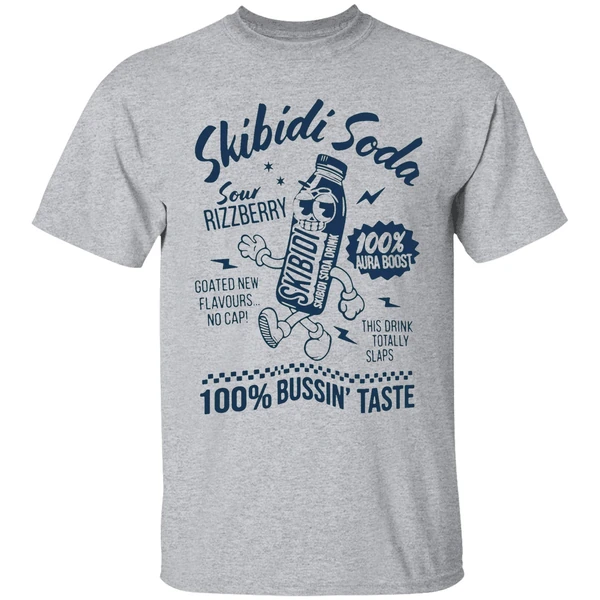 skibidi soda sour rizzberry 100 percent bussin taste shirt sportgrey