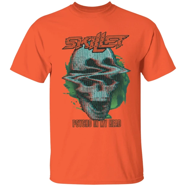skillet rock band psycho shirt orange
