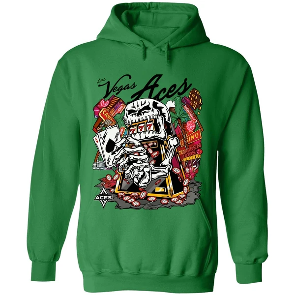 Skull Aces Slot Machine Champion Aja Wilson Las Vegas Aces Warren Lotas Hoodie - Image 2