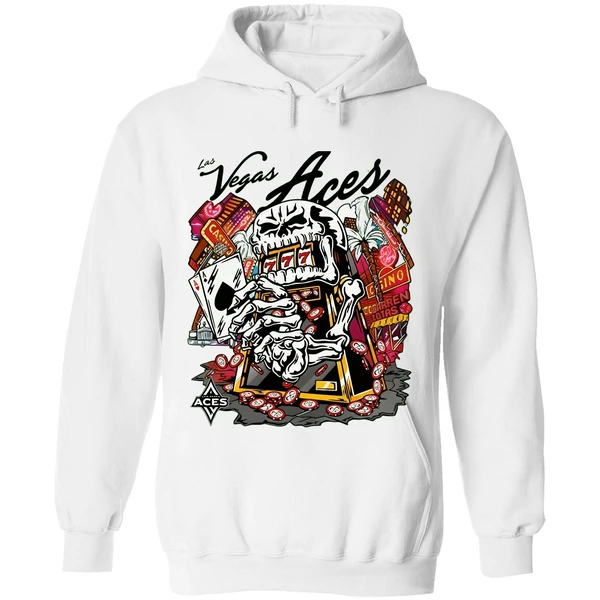 Skull Aces Slot Machine Champion Aja Wilson Las Vegas Aces Warren Lotas Hoodie - Image 8