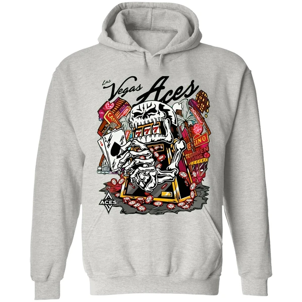 Skull Aces Slot Machine Champion Aja Wilson Las Vegas Aces Warren Lotas Hoodie - Image 9