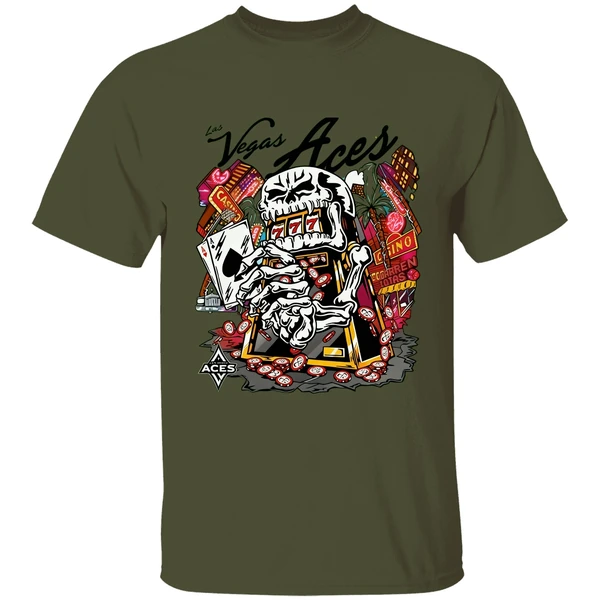 Skull Aces Slot Machine Champion Aja Wilson Las Vegas Aces Warren Lotas Shirt - Image 3
