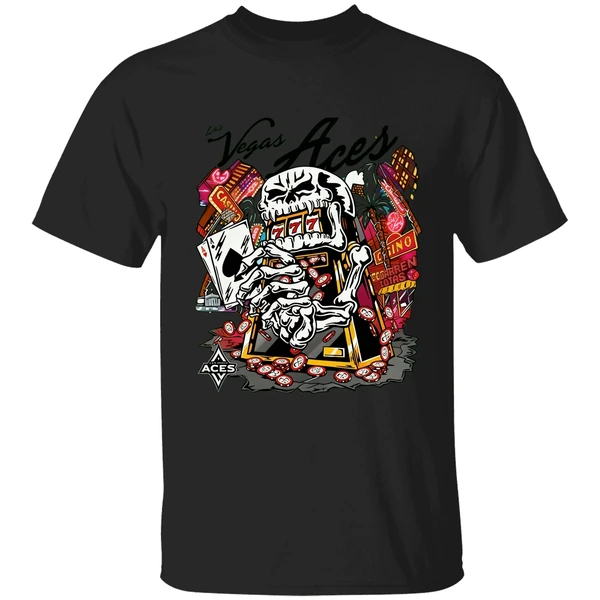 Skull Aces Slot Machine Champion Aja Wilson Las Vegas Aces Warren Lotas Shirt - Image 9