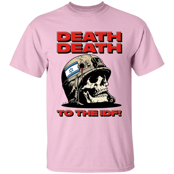 skull flag israel death death to the idf shirt lightpink