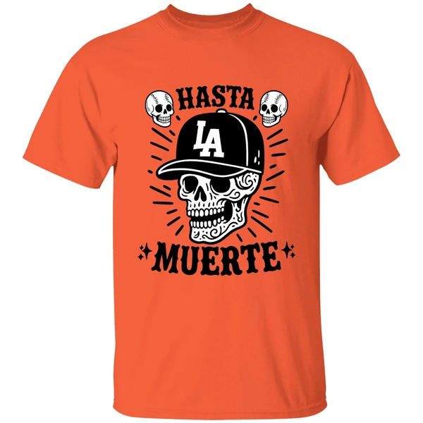 Skull Hasta Muerte Los Angeles Dodgers Football Shirt - Image 5