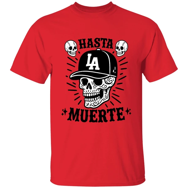 Skull Hasta Muerte Los Angeles Dodgers Football Shirt - Image 6