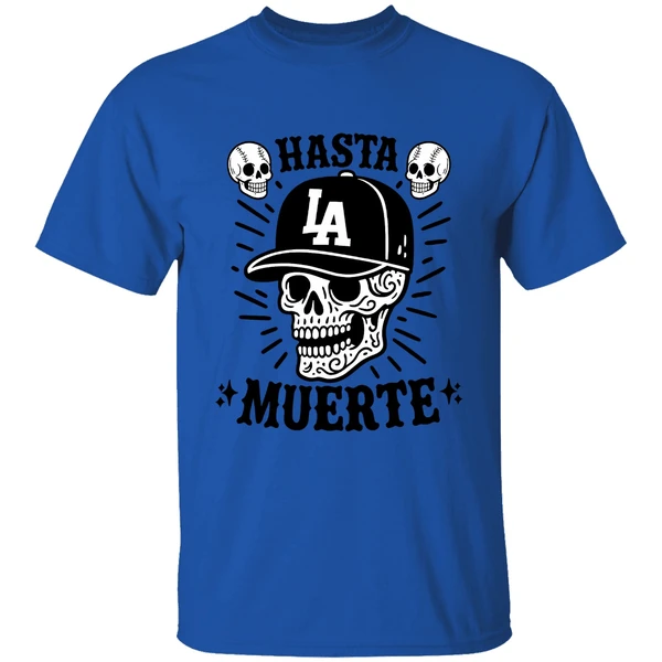 Skull Hasta Muerte Los Angeles Dodgers Football Shirt - Image 7
