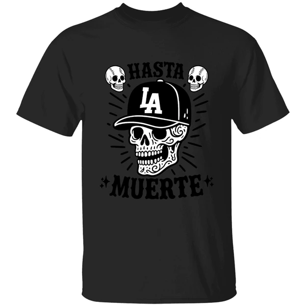 Skull Hasta Muerte Los Angeles Dodgers Football Shirt - Image 8