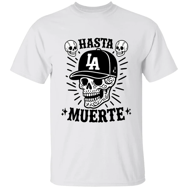 Skull Hasta Muerte Los Angeles Dodgers Football Shirt - Image 9