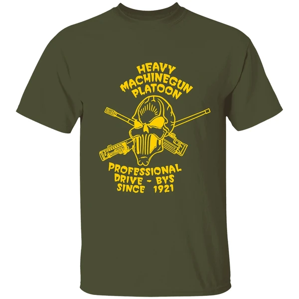 Skull Heavy Machinegun Platoon Professional Drive Bys Since 1921 Shirt - Image 3