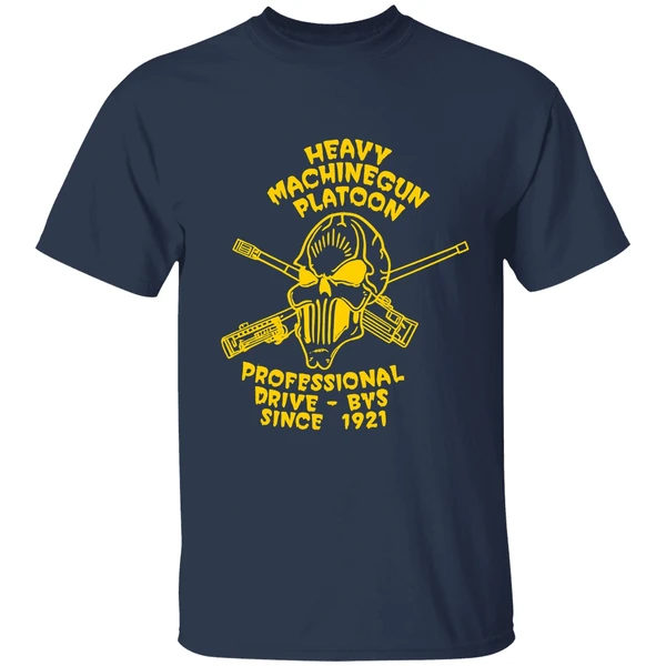 Skull Heavy Machinegun Platoon Professional Drive Bys Since 1921 Shirt - Image 4