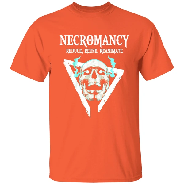 skull-necromancy-reduce-reuse-reanimate-shirt-orange