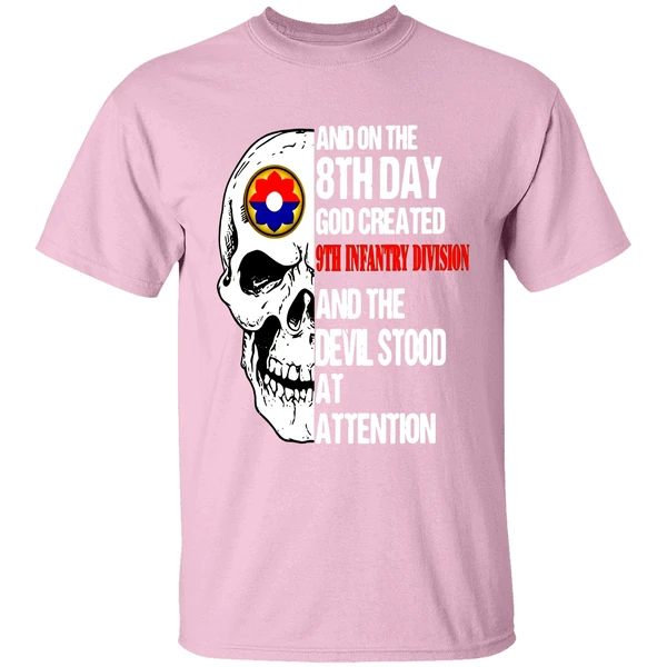 Skull On The 8th Day God Created 9th Infantry Division The Devil Stood At Attention Shirt - Image 2