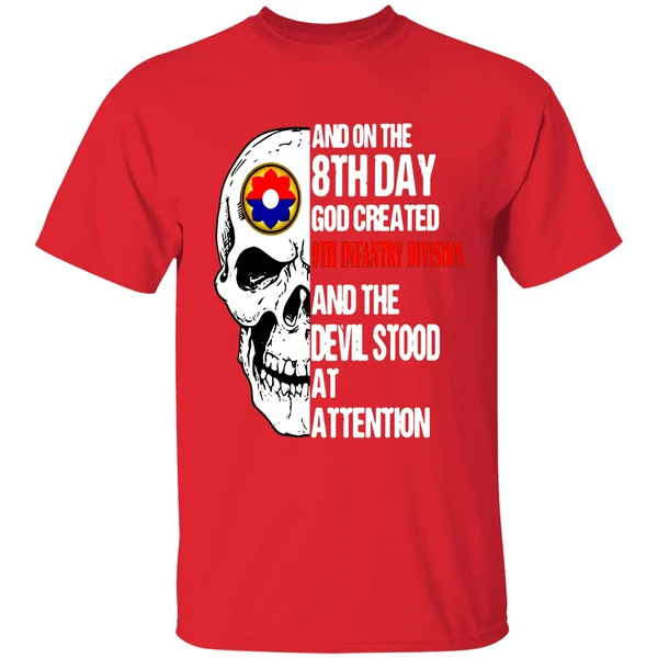Skull On The 8th Day God Created 9th Infantry Division The Devil Stood At Attention Shirt - Image 6