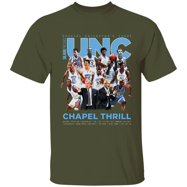 slam special collectors issue chapel thrill north carolina tar heels shirt militarygreen