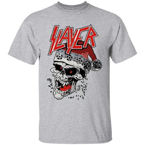 slayer laughing skull holiday christmas shirt sportgrey