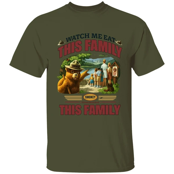 Smokey Bear Watch Me Eat This Family Shirt - Image 3