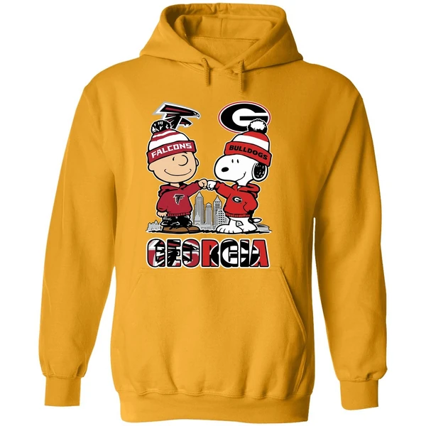 Snoopy And Charlie Brown Atlanta Falcons And Georgia Bulldogs Hoodie