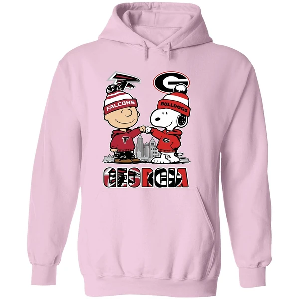 Snoopy And Charlie Brown Atlanta Falcons And Georgia Bulldogs Hoodie - Image 5